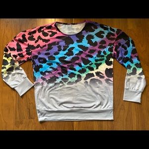 Rainbow leopard print sweatshirt